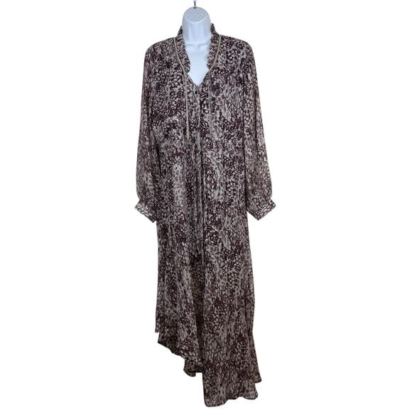 RELIGION LONDON Dress Womens Large Purple Chiffon Abstract Animal Whimsigoth - Picture 1 of 15